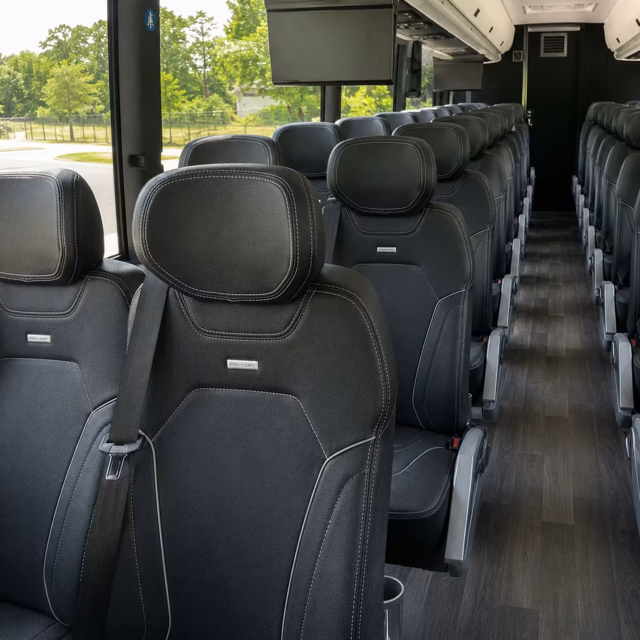 56 passenger charter bus inside